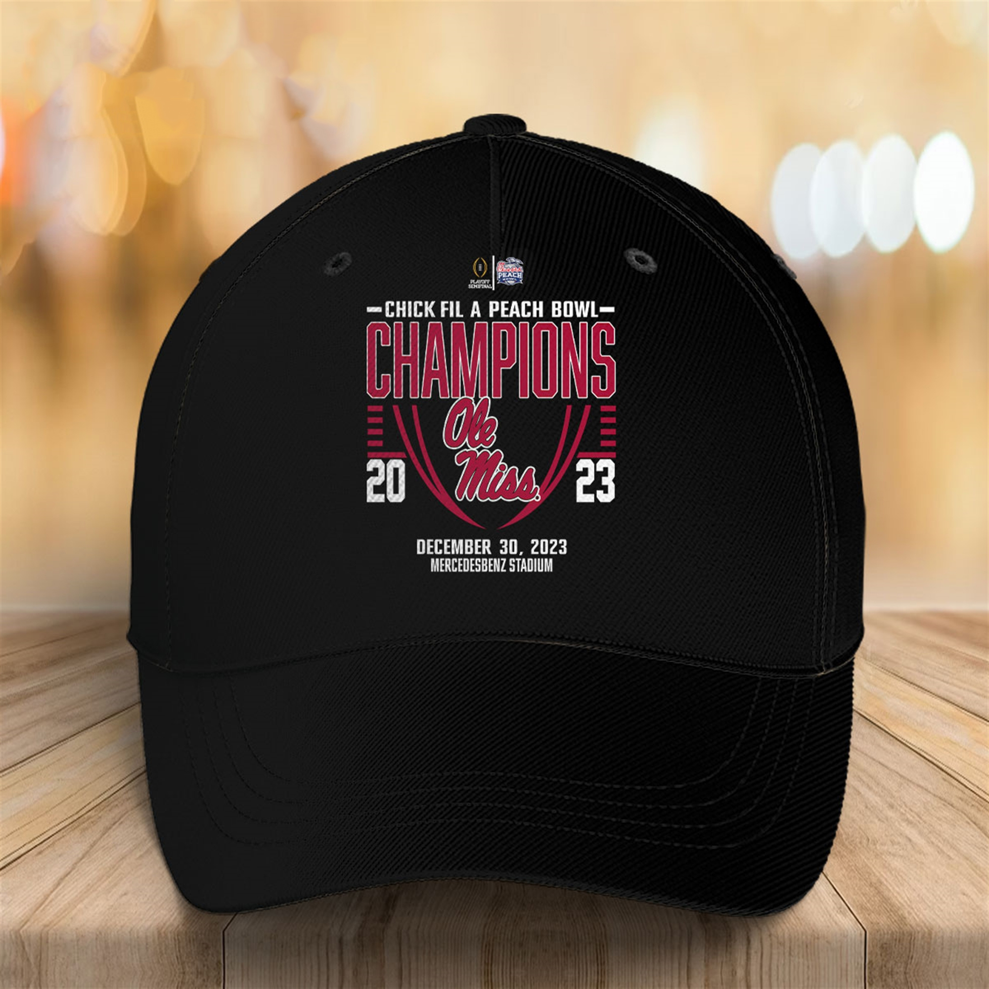 Chick fil A Peach Bowl Champions Ole Miss 2023 Hat 2 Chick fil A Peach Bowl Champions Ole Miss 2023 Hat