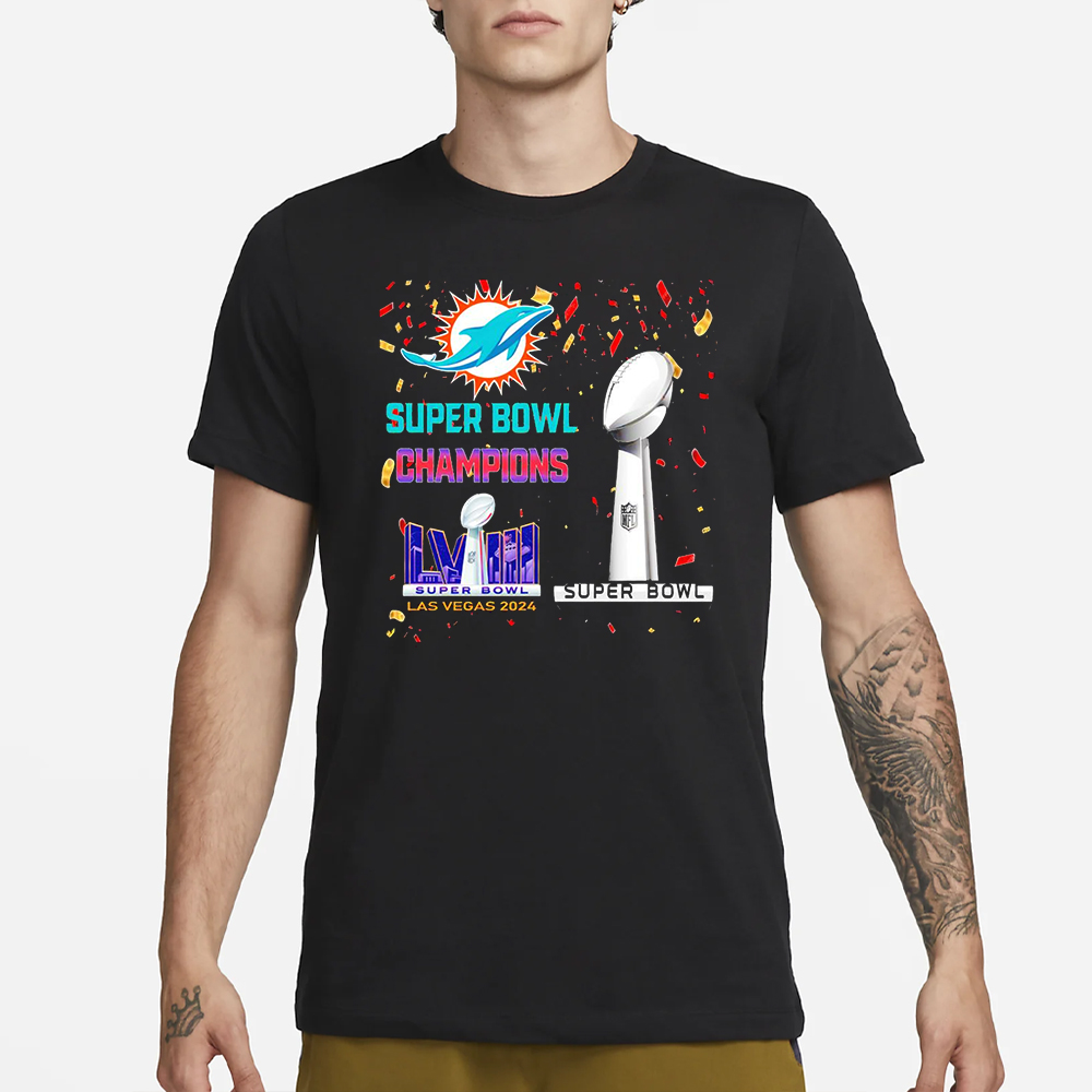 Dolphins Super Bowl Champions LVIII Las Vegas 2024 T-Shirt 4 Dolphins Super Bowl Champions LVIII Las Vegas 2024 T-Shirt1