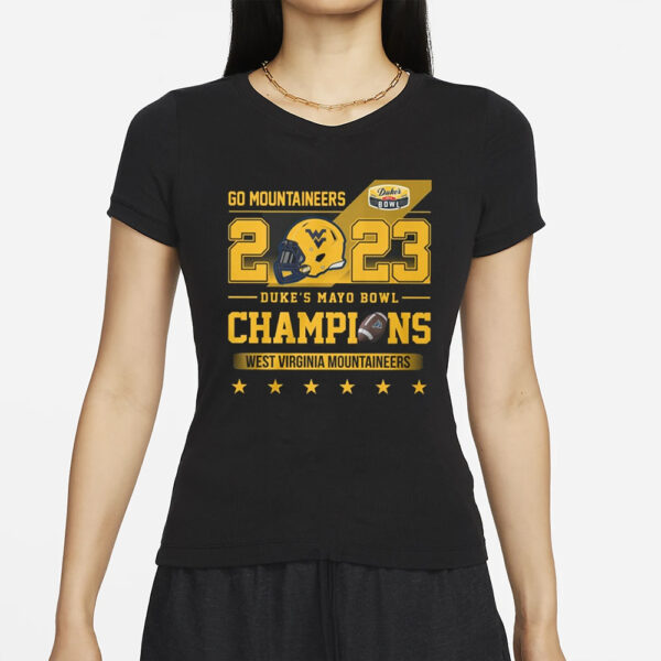 Go Mountaineers 2023 Duke’s Mayo Bowl Champions T-Shirt