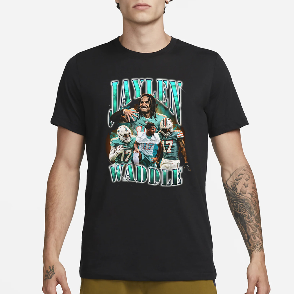 Jaylen Waddle Miami Dolphins Graphic T-Shirt 4 Jaylen Waddle Miami Dolphins Graphic T-Shirt1