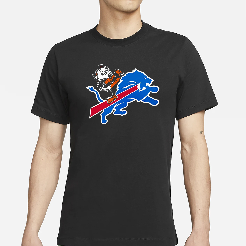 Lake Erie Teams Bills Browns Lions Logo T-Shirt 4 Lake Erie Teams Bills Browns Lions Logo T-Shirt