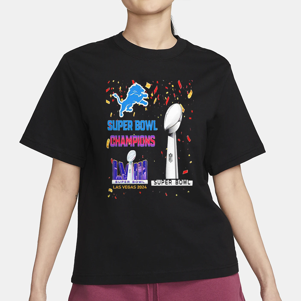 Lions Super Bowl Champions LVIII Las Vegas 2024 T-Shirt 4 Lions Super Bowl Champions LVIII Las Vegas 2024 T-Shirt1