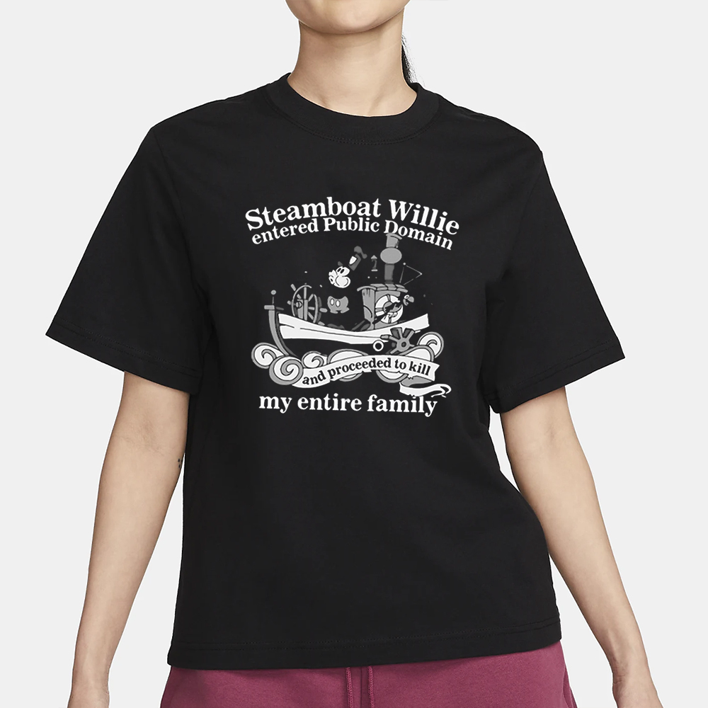 Steamboat Willie Entered Public Domain T-Shirt 4 Steamboat Willie Entered Public Domain T-Shirt1