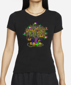 Watercolor Mardi Gras Bead Tree T-Shirts
