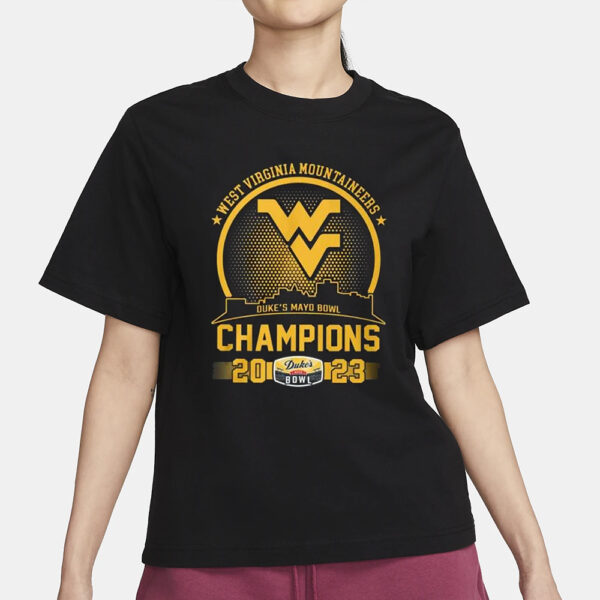 West Virginia Mountaineers Duke’s Mayo Bowl Champions 2023 T-Shirt3