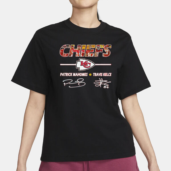 Chiefs Patrick Mahomes And Travis Kelce Signatures T-Shirt1