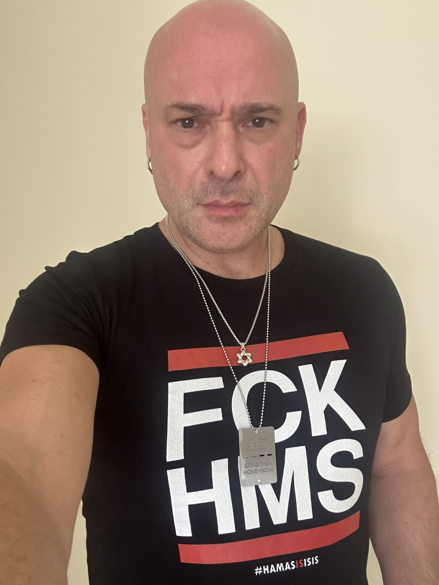David Draiman Wearing Fck Hms #Hamasisisis T Shirt 6 David Draiman Wearing Fck Hms #Hamasisisis T Shirt
