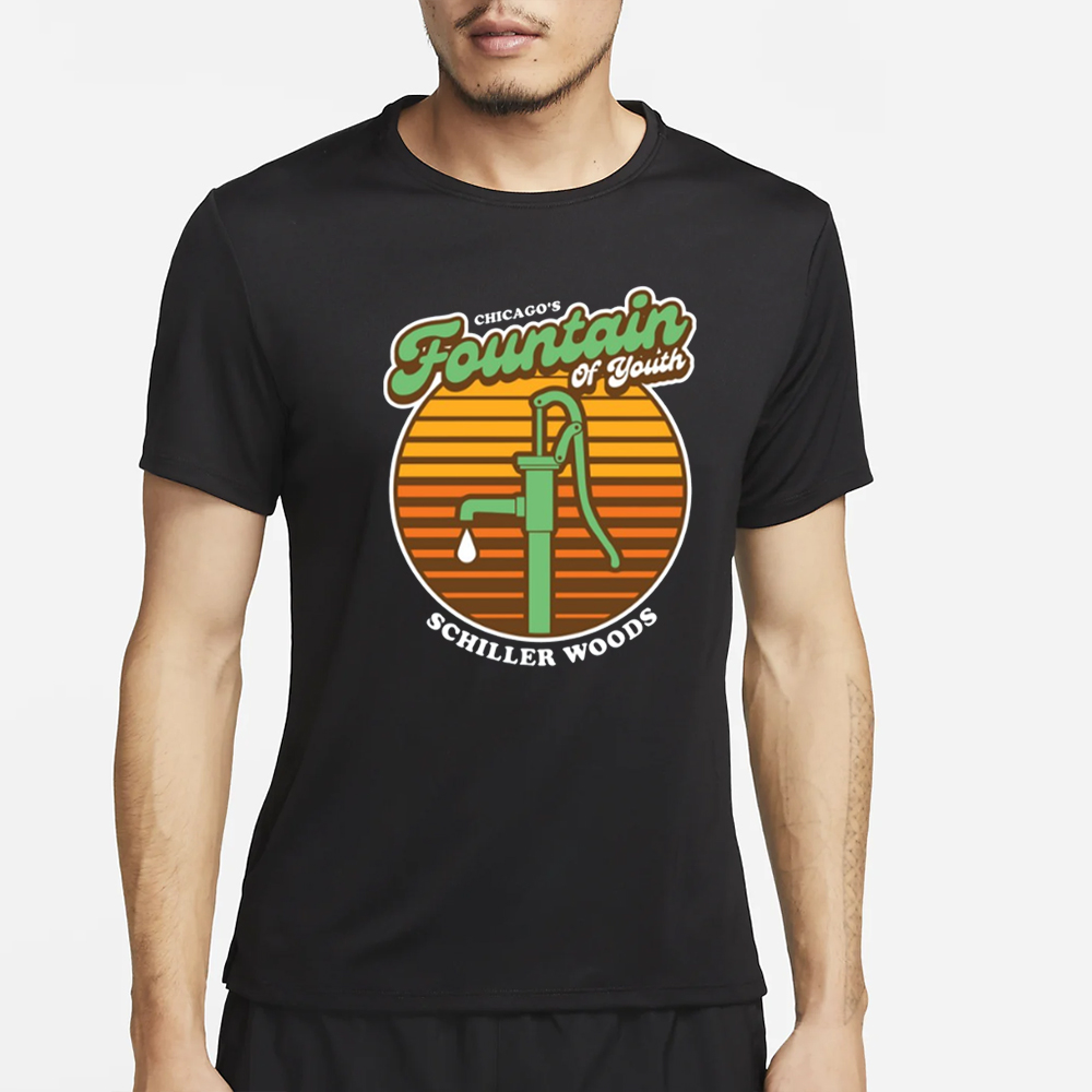 Harebraineddesign Chicago's Fountain Of Youth Schiller Woods T-Shirt 4 Harebraineddesign Chicago's Fountain Of Youth Schiller Woods T-Shirt2