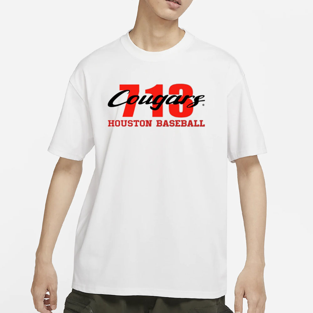 Houston Baseball 713 Cougars Houston Baseball T-Shirt 4 Houston Baseball 713 Cougars Houston Baseball T-Shirts