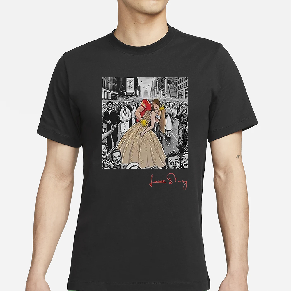 Love Story Travis Kelce Kiss Taylor T-Shirt 4 Love Story Travis Kelce Kiss Taylor T-Shirt