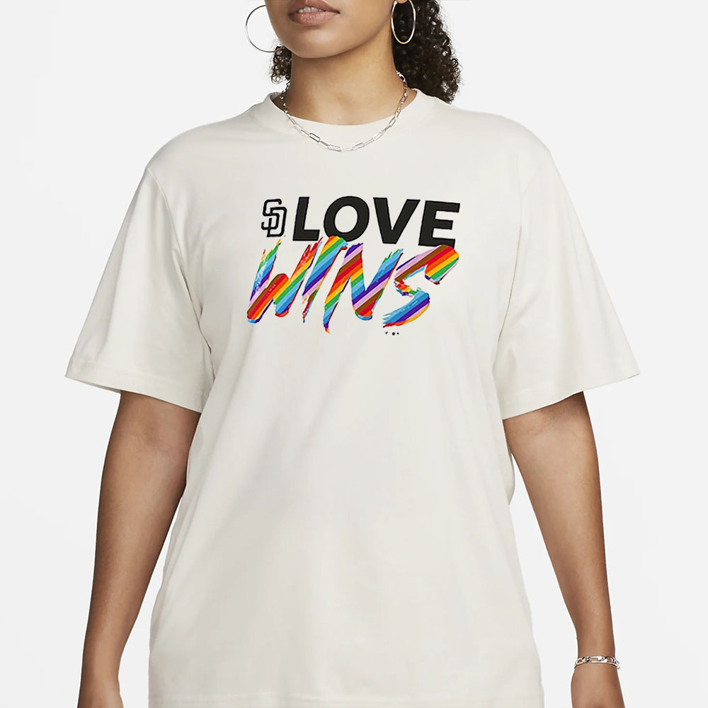 San Diego Padres Fanatics Branded Love Wins T-Shirt 4 San Diego Padres Fanatics Branded Love Wins T-Shirt1