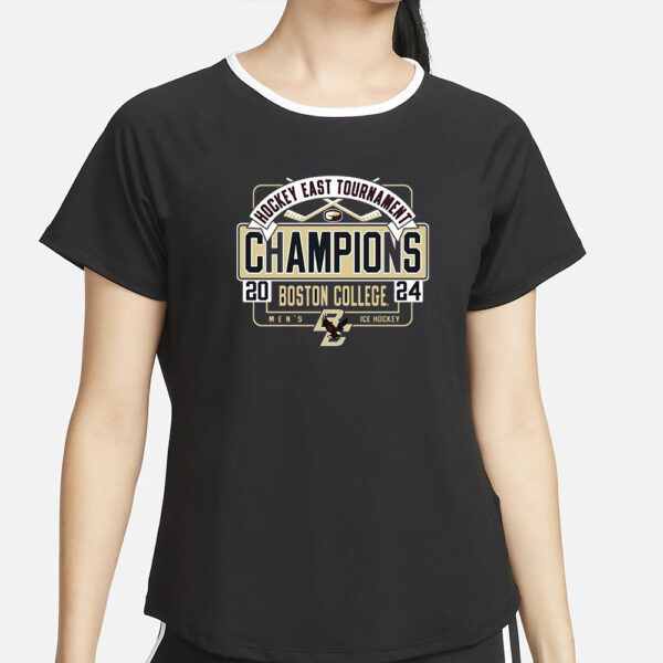 Boston College Eagles Unisex 2024 Hockey East Men’s Tournament Champions T-Shirt4