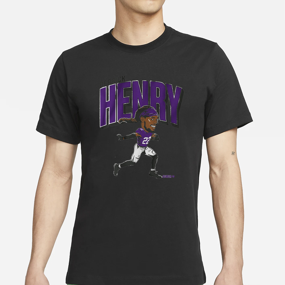 DERRICK HENRY BALTIMORE CARICATURE T-SHIRT 4 DERRICK HENRY BALTIMORE CARICATURE T-SHIRT