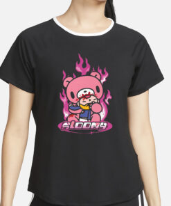 Gloomy Bear Y2k Pink Flame T-Shirt4