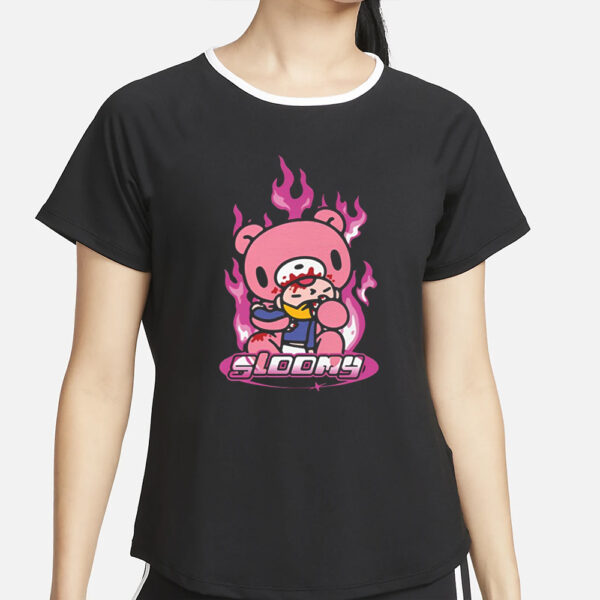 Gloomy Bear Y2k Pink Flame T-Shirt4