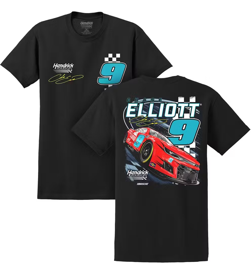 Hendrick Motorsports Chase Elliott #9 2024 Llumar 2-Spot Black T-Shirt 2 Hendrick Motorsports Chase Elliott #9 2024 Llumar 2-Spot Black T-Shirt