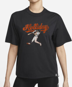 Jackson Holliday Orioles Slugger Swing T-Shirt2