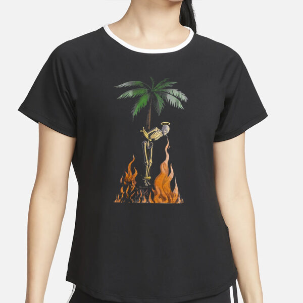 Meek Mill burning skeleton motif T-Shirt6