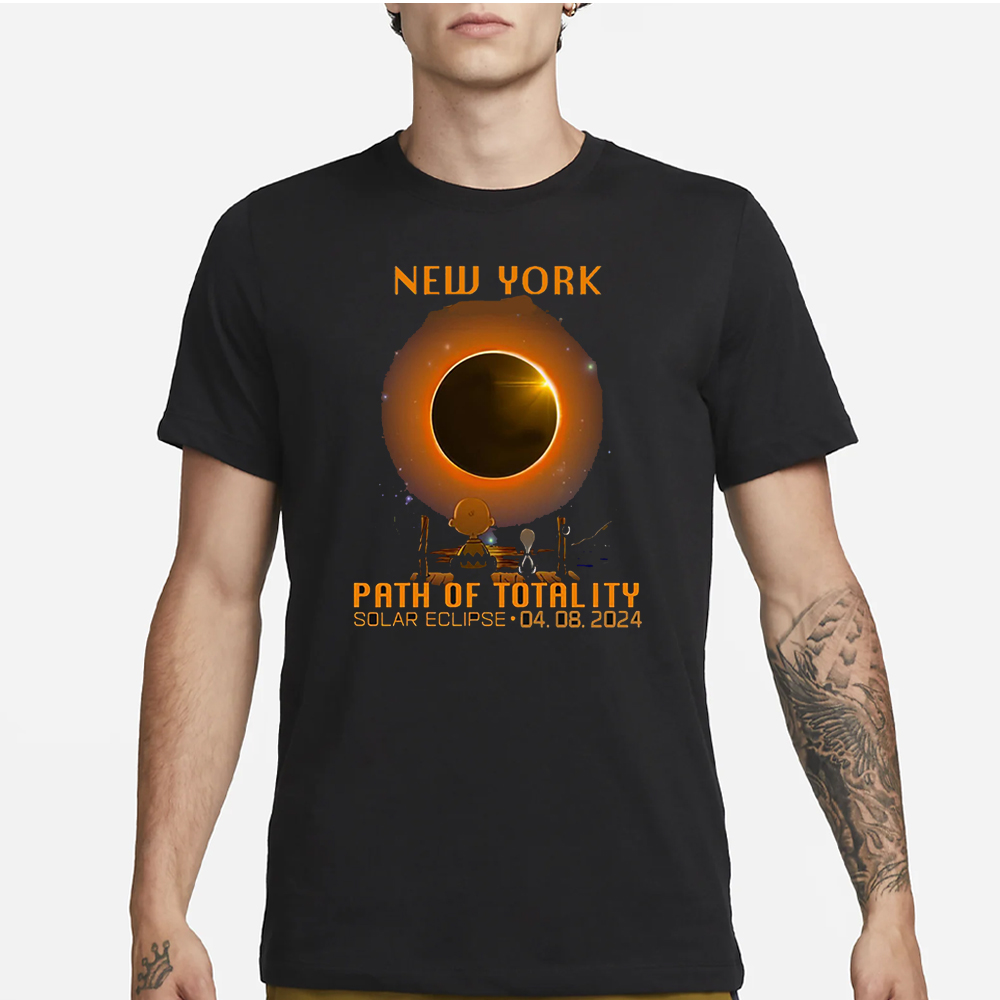 New York Path Of Totality Solar Eclipse April 8th 2024 T-Shirt 4 New York Path Of Totality Solar Eclipse April 8th 2024 T-Shirt1