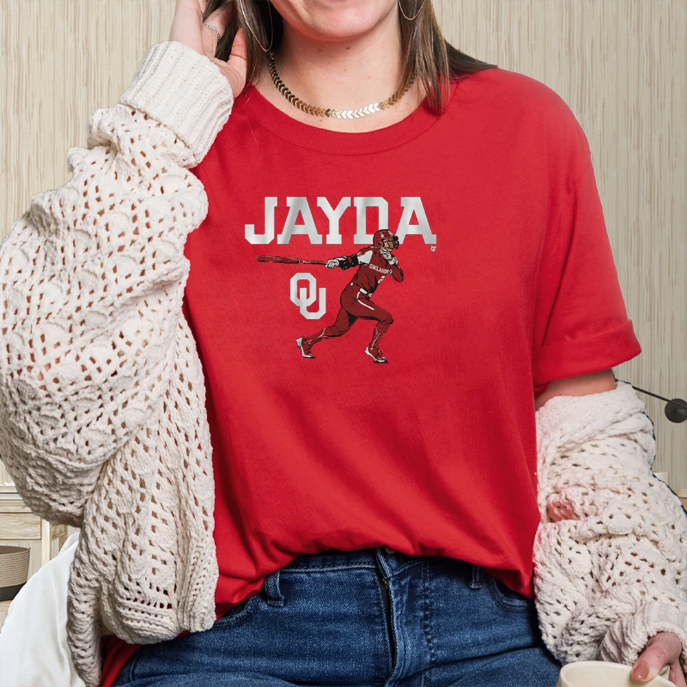 OKLAHOMA SOFTBALL: JAYDA COLEMAN SLUGGER SWING T-SHIRT 4 OKLAHOMA SOFTBALL JAYDA COLEMAN SLUGGER SWING T-SHIRT