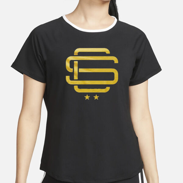 SqC Monogram Blk Gold T-Shirt2