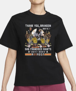 Thank You Brandon San Francisco Giants 2011-2024 R35pect T-Shirt1