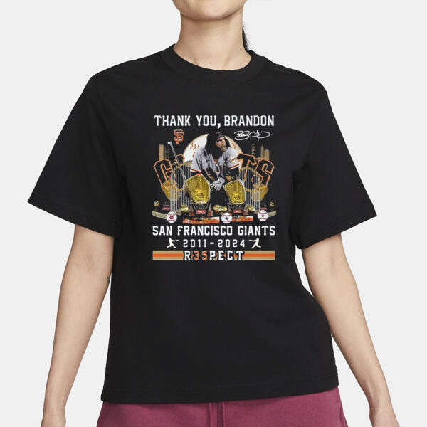 Thank You Brandon San Francisco Giants 2011-2024 R35pect T-Shirt1