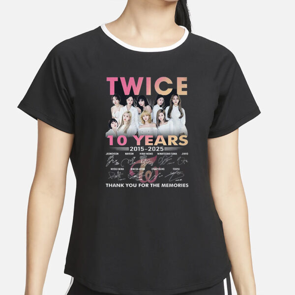 Twice 10 Years 2015-2025 Thank You For The Memories T-Shirt2