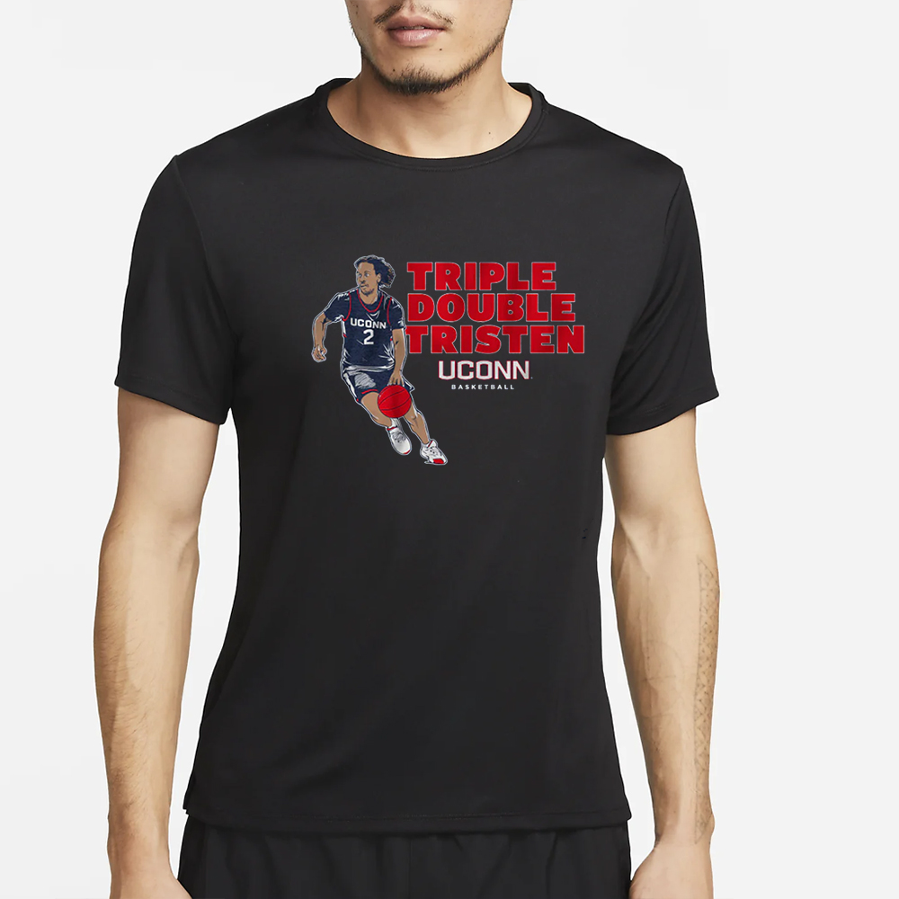 UCONN BASKETBALL TRIPLE-DOUBLE TRISTEN NEWTON T-SHIRT 4 UCONN BASKETBALL TRIPLE-DOUBLE TRISTEN NEWTON T-SHIRT2