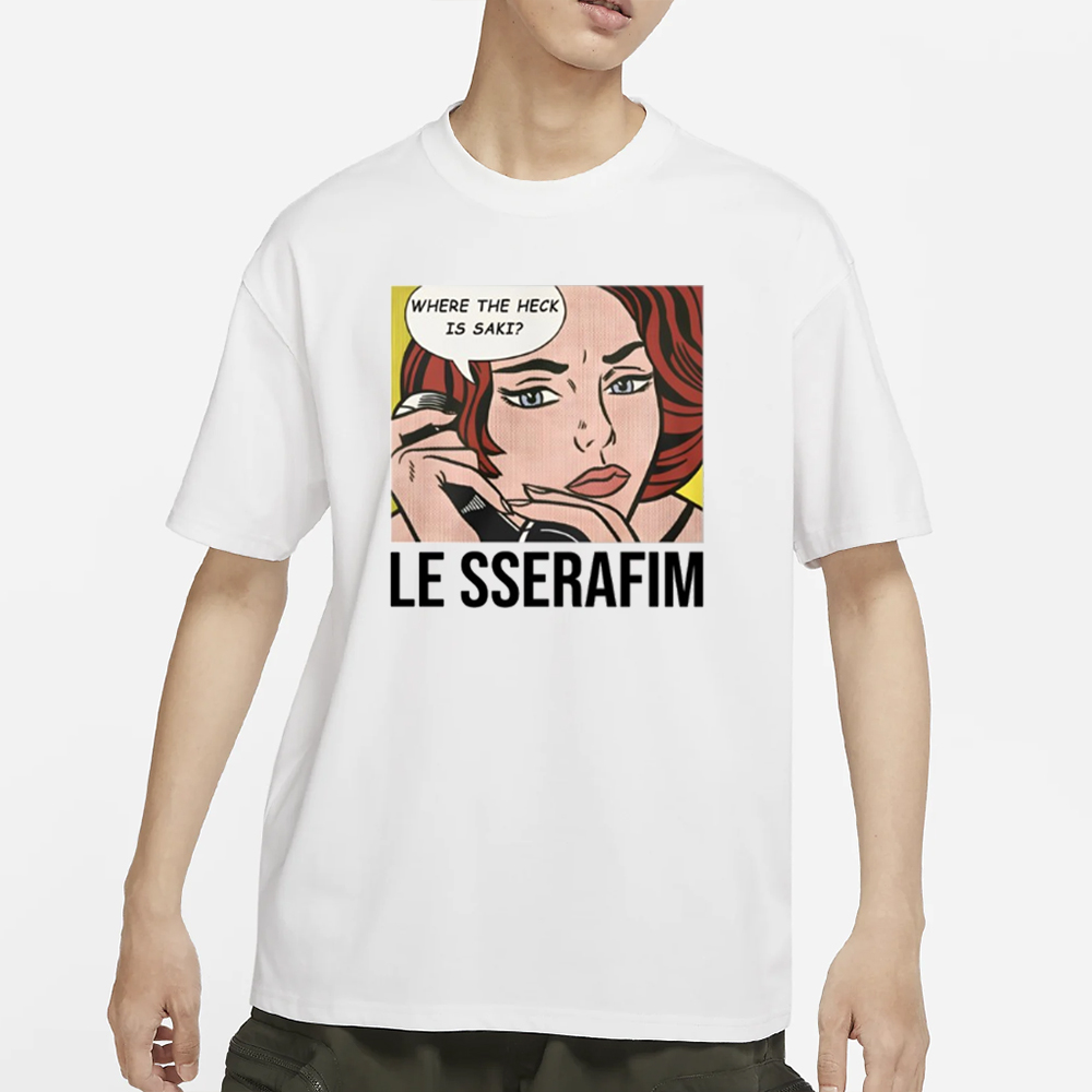 1-800-Hot-N-Fun Where The Heck Is Saki Le Sserafim T-Shirt 4 1-800-Hot-N-Fun Where The Heck Is Saki Le Sserafim T-Shirt