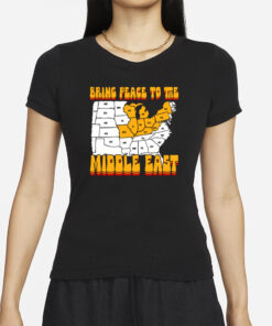 Funny Ahh Tees Bring Peace To The Middle East Usa Map T-Shirt