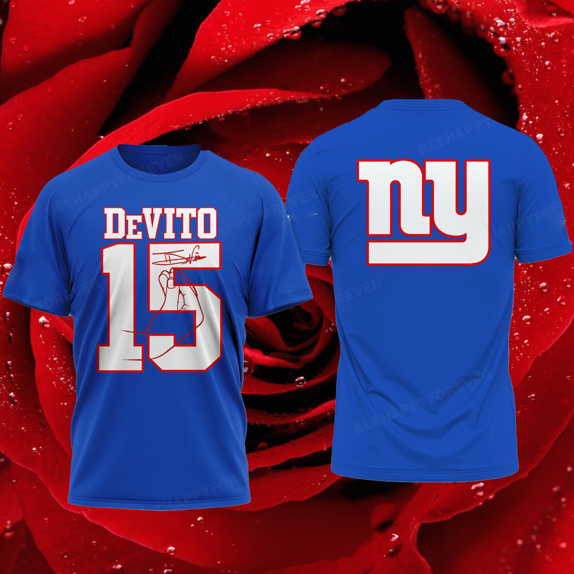 Giants-Tommy DeVito No 15 T-Shirt 2 Giants-Tommy DeVito No 15 T-Shirt