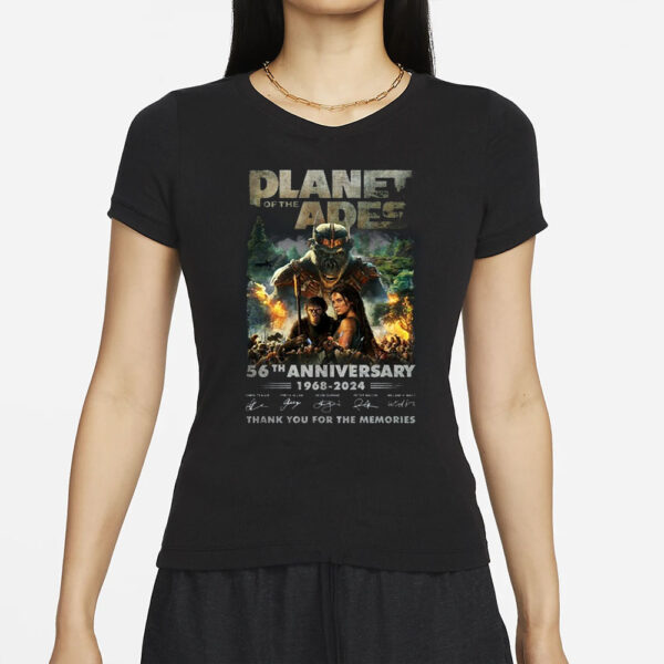 Kingdom Of The Planet Of The Apes 56th Anniversary 1968-2024 Thank You For The Memories T-Shirt