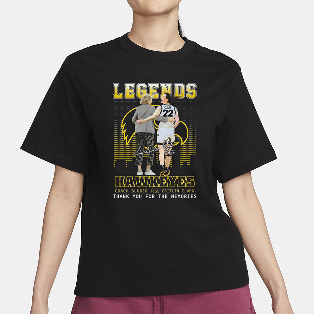 Legends Hawkeyes Coach Bluder And Caitlin Clark Thank You For The Memories T-Shirt 4 Legends Hawkeyes Coach Bluder And Caitlin Clark Thank You For The Memories T-Shirt1