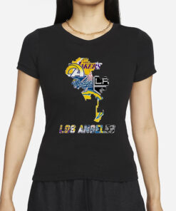 Los Angeles Map Sports Teams Logo T-Shirts