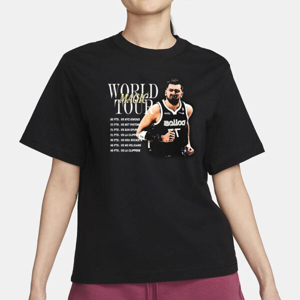 Mavericks Luka Doncic 77 Magic World Tour T-Shirt1