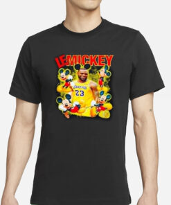 Mickey Lebron James Lakers Basketball T-Shirts