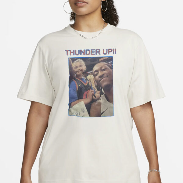 OKC Thunder Jalen Williams And Baby Girl Selfie Thunder Up T-Shirt1