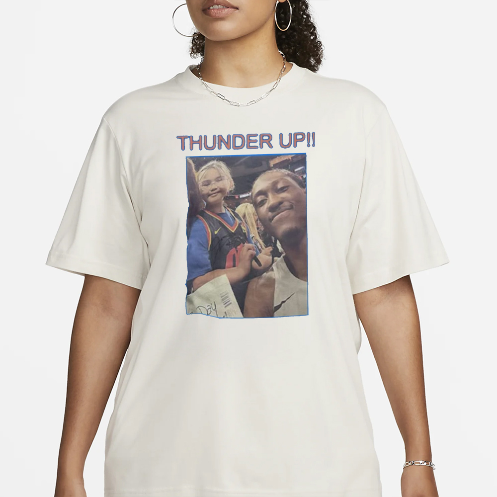 OKC Thunder Jalen Williams And Baby Girl Selfie Thunder Up T-Shirt 4 OKC Thunder Jalen Williams And Baby Girl Selfie Thunder Up T-Shirt1