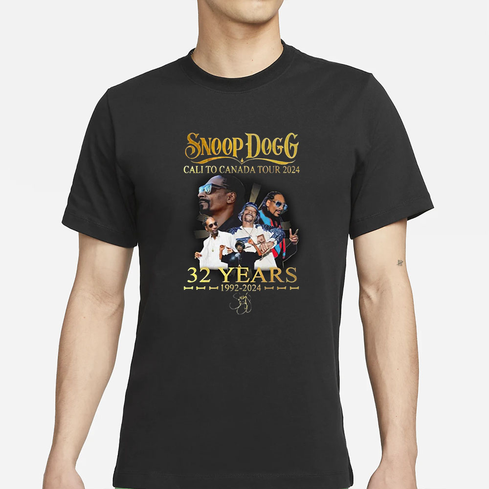 Snoop Dogg Cali To Canada Tour 2024 32 Years 1992-2024 T-Shirt