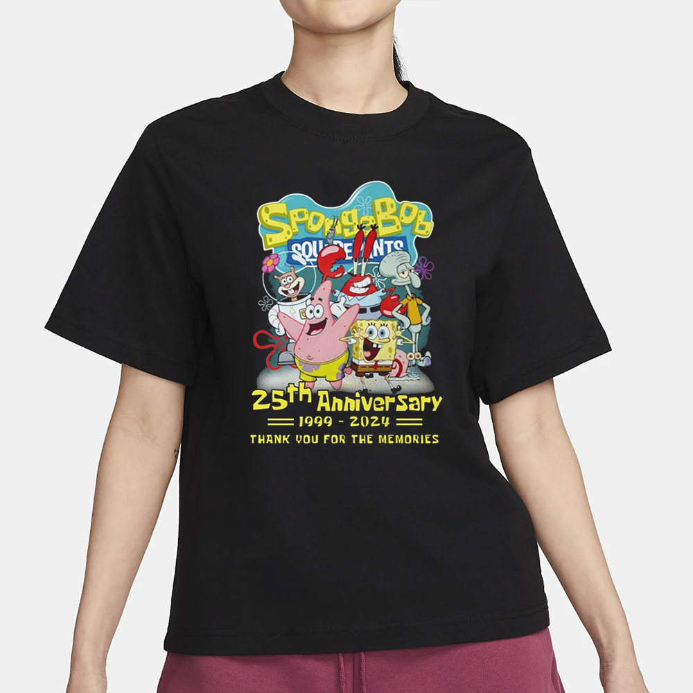 SpongeBob SquarePants 25th Anniversary 1999-2024 Thank You For The Memories T-Shirt1
