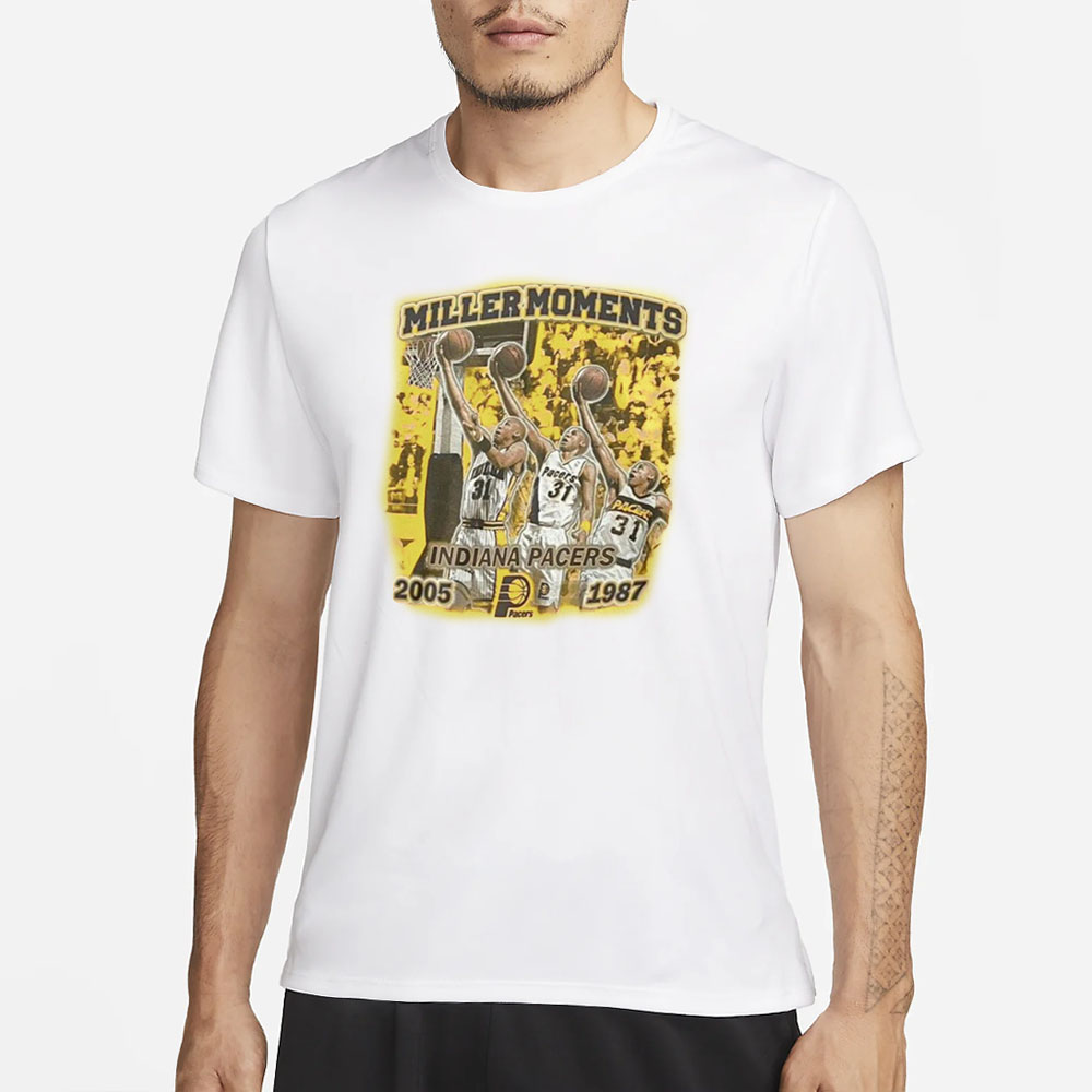 Tyrese Haliburton Reggie Miller Moments Pacers 2005 1987 T-Shirt 4 Tyrese Haliburton Reggie Miller Moments Pacers 2005 1987 T-Shirt1