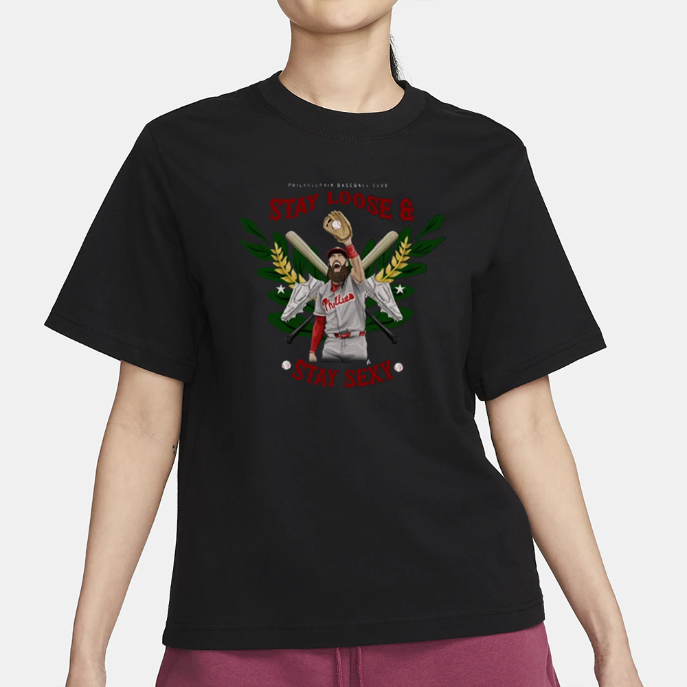 Dhwani Marsh Phillies Philadelphia Baseball Club Stay Loose And Stay Sexy T-Shirt 4 Dhwani Marsh Phillies Philadelphia Baseball Club Stay Loose And Stay Sexy T-Shirt1