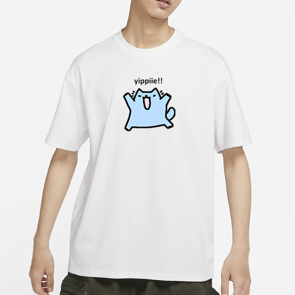 Silly Nub Cat Yippie T-Shirt 4 Silly Nub Cat Yippie T-Shirt