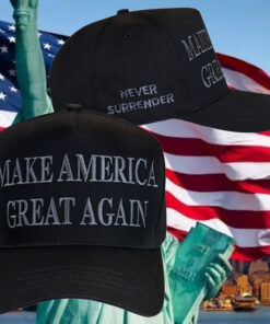 TRUMP NEVER SURRENDER BLACK MAGA HAT Make America Great Again