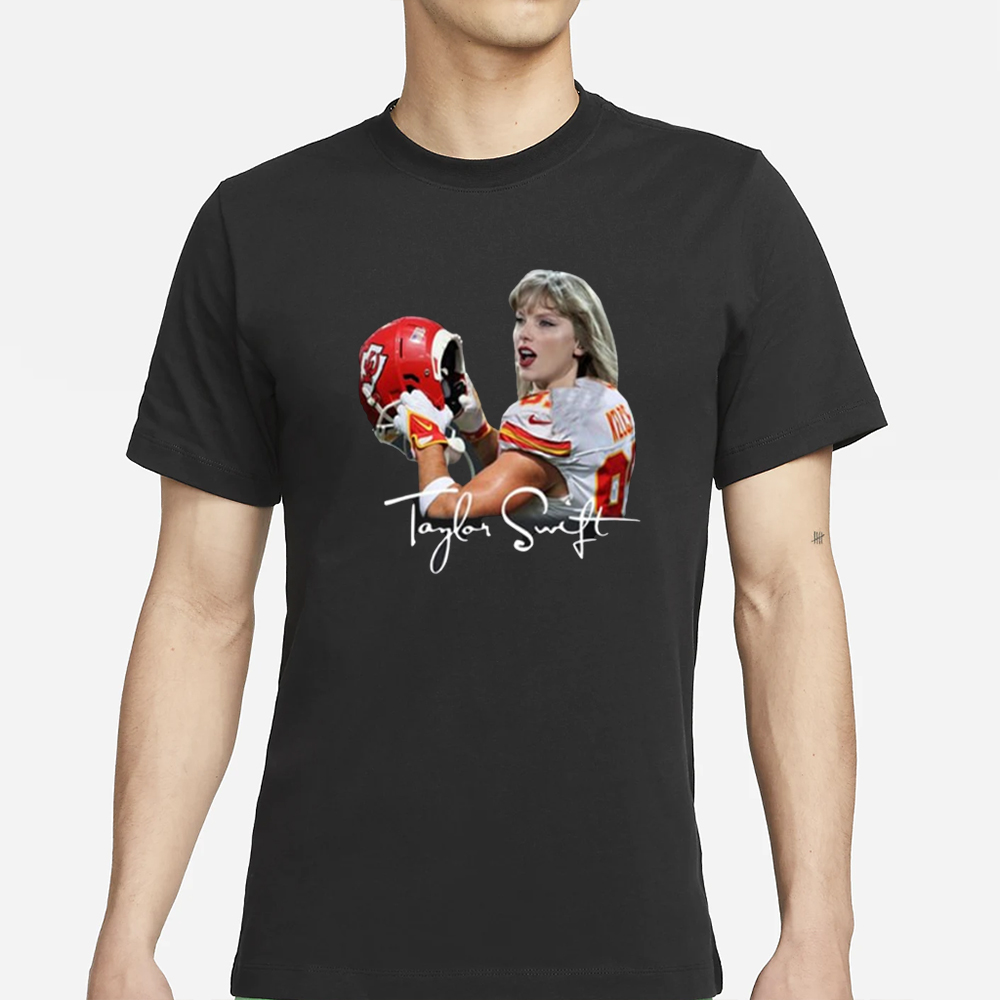 Taylor Wearing Travis Kelce Jersey T-Shirt 4 Taylor Wearing Travis Kelce Jersey T-Shirt