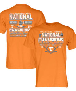 Tennessee Volunteers Blue 84 2024 NCAA Men's Baseball College World Series Champions Schedule T-Shirt1