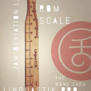 A detailed image of a wooden tongue depressor with measurement markings, used for speech and swallow.