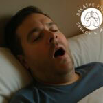 Man experiencing mouth breathing and snoring during sleep.