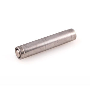 Metal cylinder, possibly a vape or electronic cigarette component, on a white background.